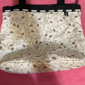 Limited Edition! LeSportsac Snoopy tote bag with matching card holder